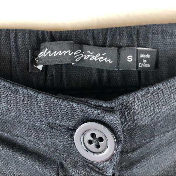 Gudrun Sjoden Black Linen Cotton Blend Tapered Trouser Pants Size Small - Picture 3 of 7